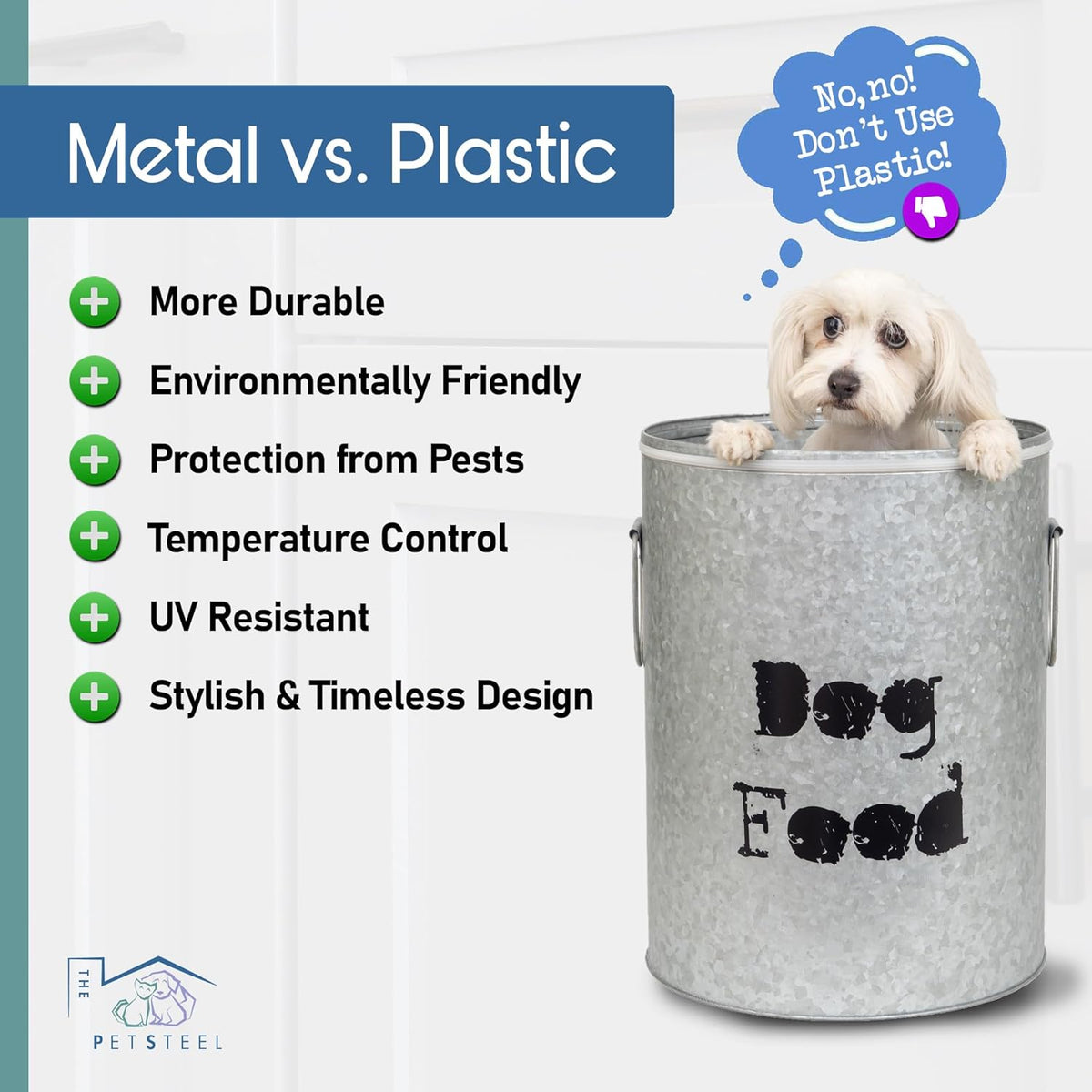 Small Dog 20lb Pet Food Storage Canister Dog Bin with Scoop – Durable & Airtight for Freshnesss