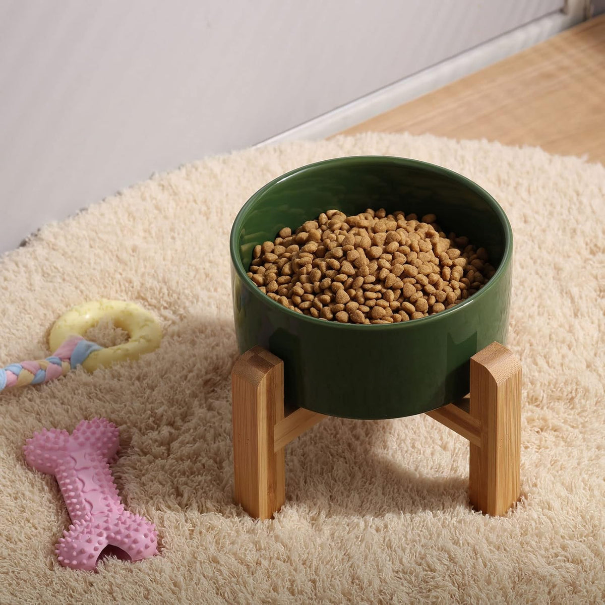 Petygooing 28 OZ Elevated/Raised Ceramic Dog Bowl for Small and Medium Breeds, Dog Food Water Dish