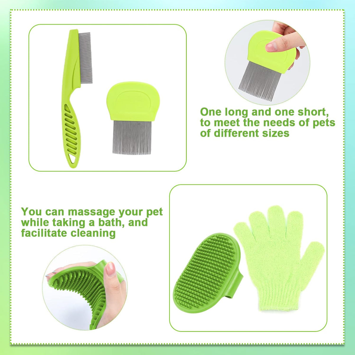 VCZONE 8 Pcs Small Animal Grooming Kit, Pink with Pet Nail Clipper and File, Flea Comb, Pet Shampoo