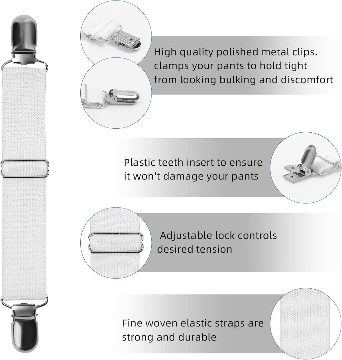 Adjustable Boot Straps Pant Stirrups Clips Boot Clips