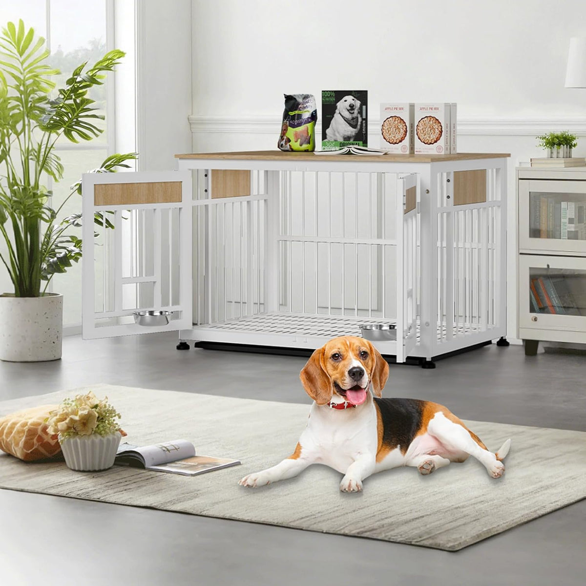 Heavy Duty Dog Crate Furniture for Large Dogs, Decorative Pet House End Table, 42.9 Inch Large