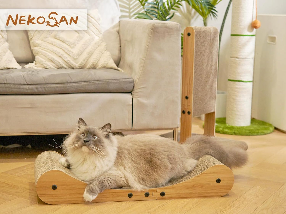 Nekosan Cat Scratcher Cardboard Bed, 27.5" Extra Large Cat Scratch Sofa Bed, Cat Scratcher Lounge