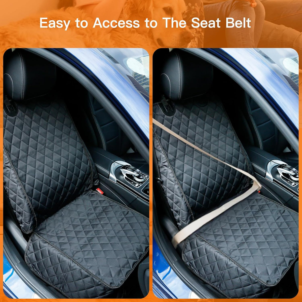 PETICON Waterproof Front Seat Car Cover 2 Pack, Full Protection Dog Car Seat Cover with Side Flaps
