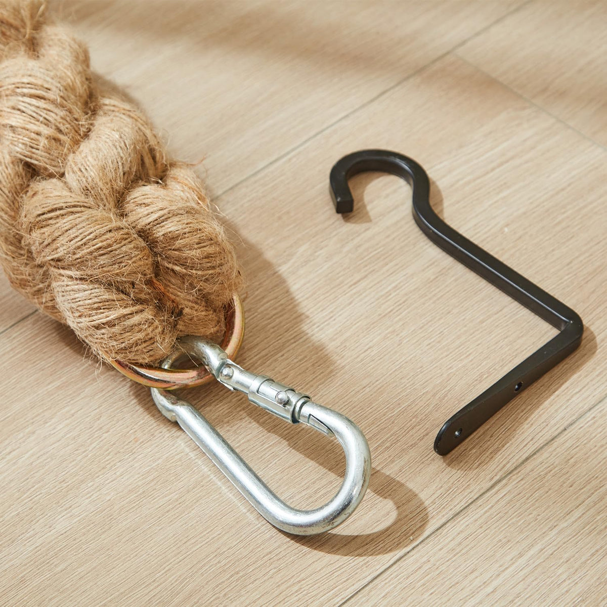 SHENGOCASE 1.9" x 6.56Ft Cat Climbing Jute Rope with Hook, Wall Mounted Furniture for Indoor and
