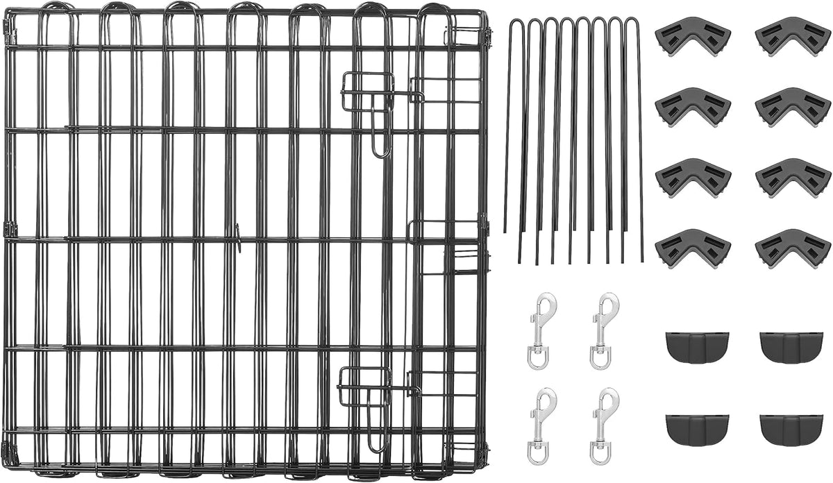 Amazon Basics Foldable Octagonal Metal Exercise Puppy / Dog Playpen - Indoor/Outdoor, Single Door