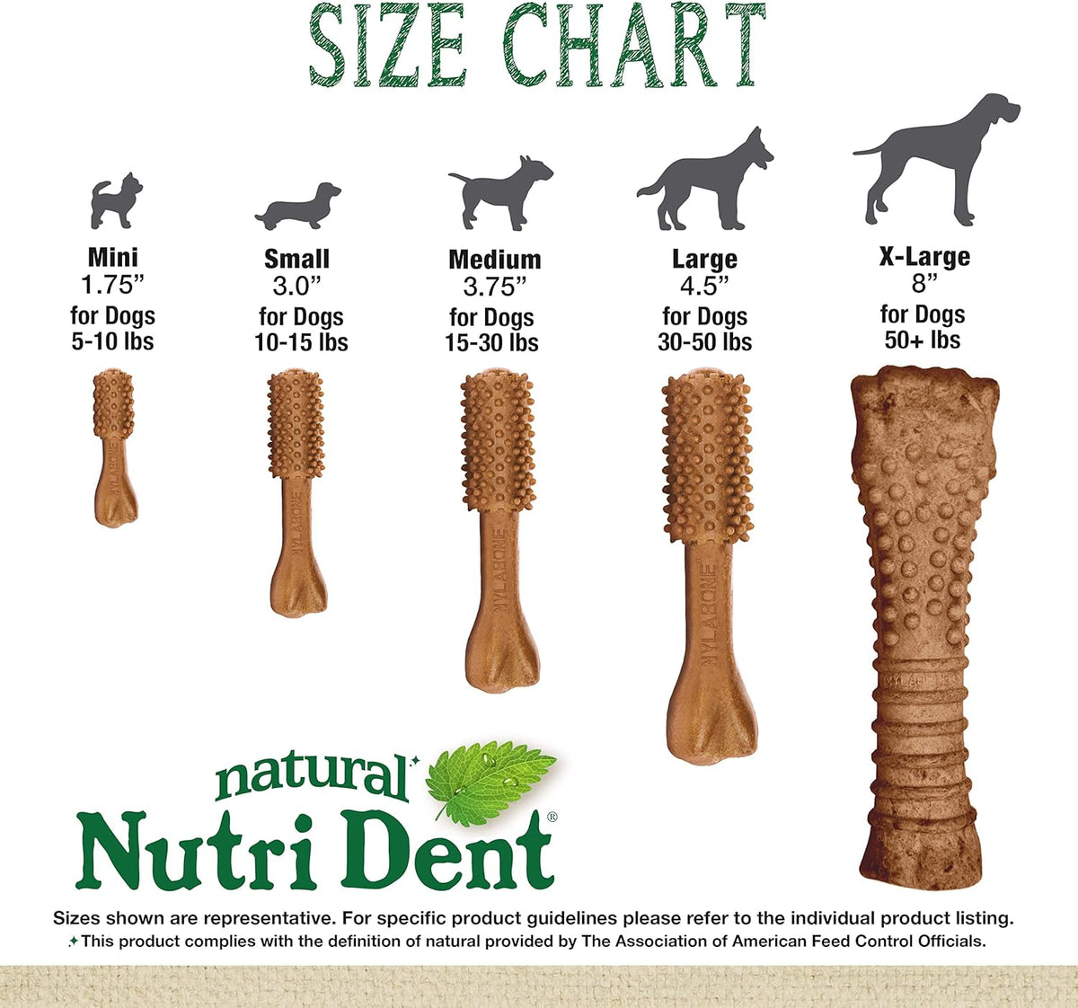 Nylabone Nutri Dent Dog Dental Chews - Natural Dog Teeth Cleaning & Breath Freshener - Dental