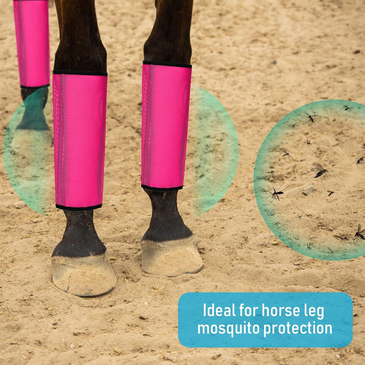 Jexine 12 Fly Boots for Horse Set of 12 Loose Breathable Mesh Horse Fly Sheets Protective Horse Leg
