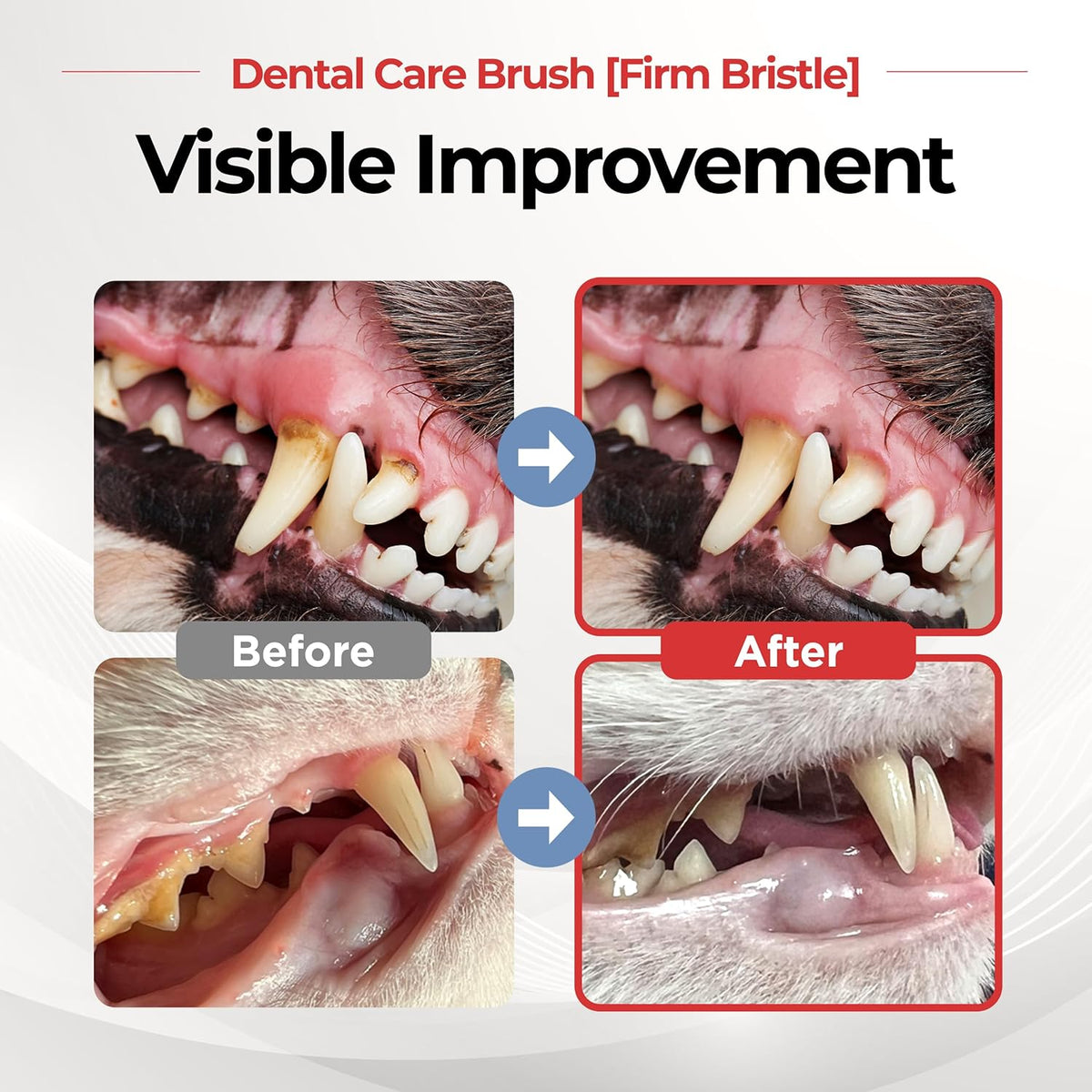 JAYU PET Dental Care Brush (Firm Bristles) 3ea - Resilient Dog Toothbrush, Cat Toothbrush for