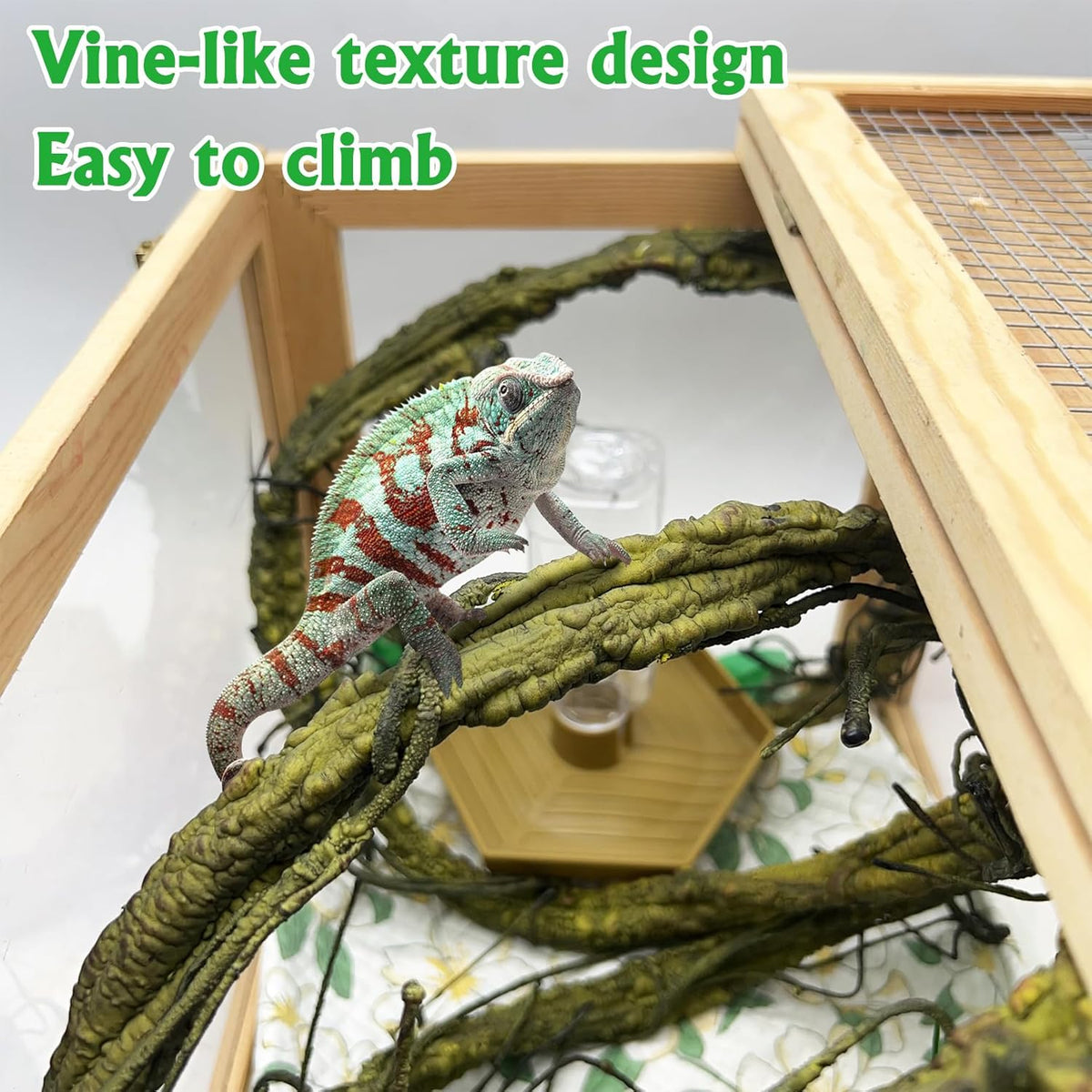VCEPJH Large Reptile Vines Thick Terrarium Plants 118 Inches Long Flexible Climbing Branch Snake