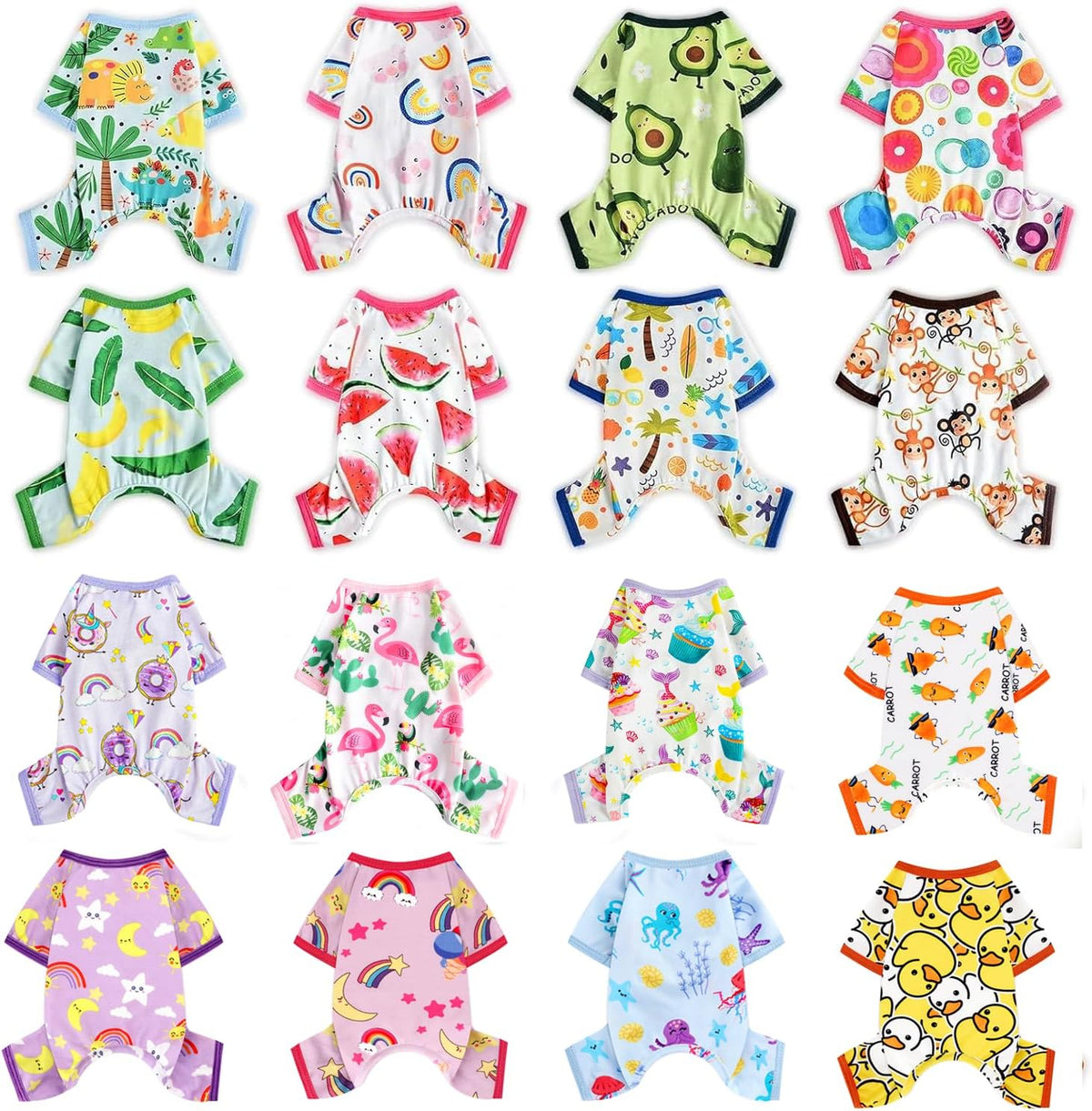 Dog Pajamas Pjs Summer Dog Clothes for Small Dogs Girl - Boy - Medium Size Dogs, Soft Stretchy