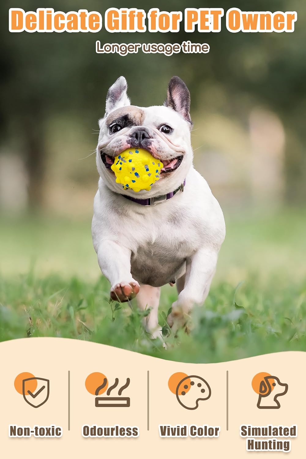 1.96'' Dog Balls for Dogs Aggressive Chewers Indestructible Tennis Durable Bouncy Interactive Dog