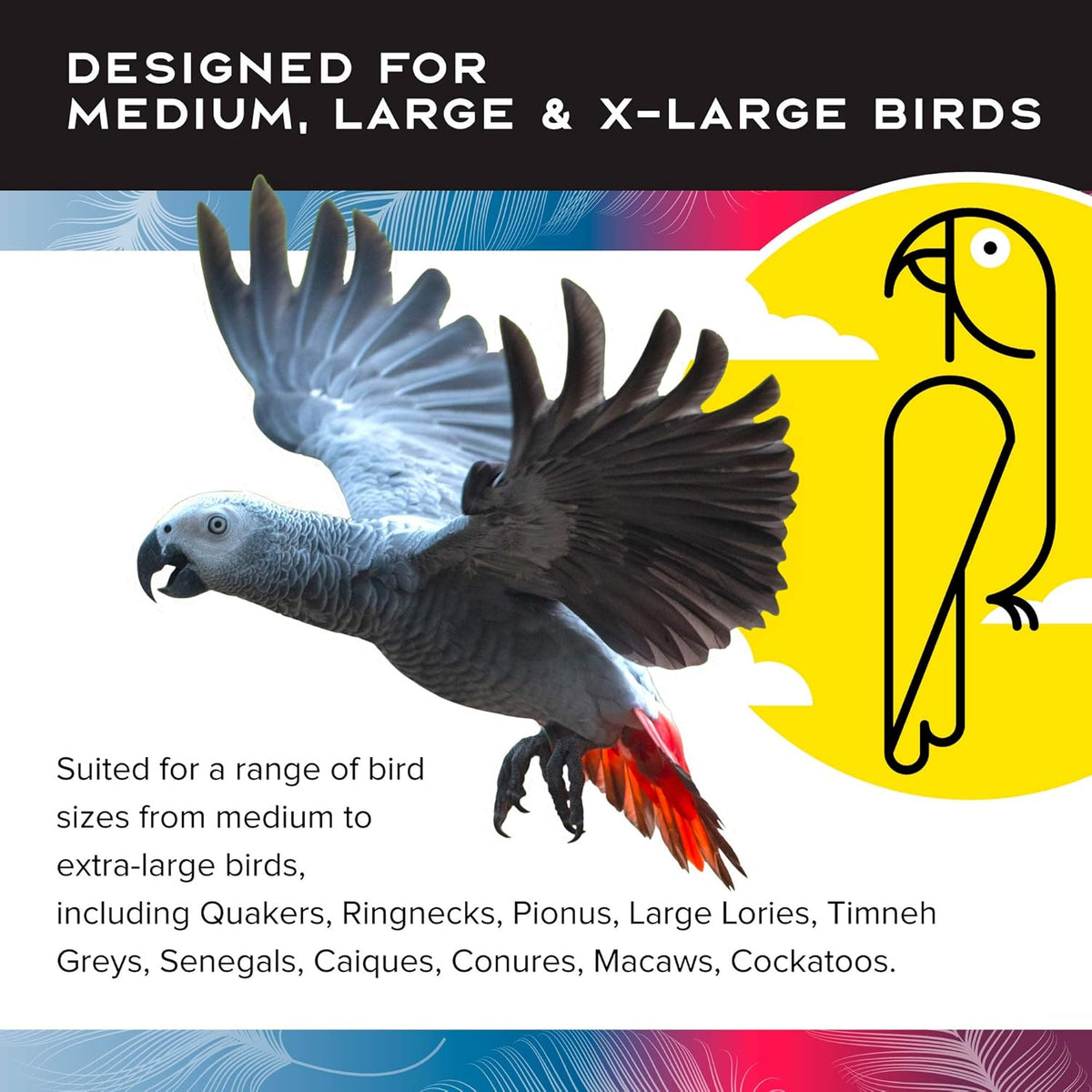 Featherland Paradise - Cage Mounted Buffet Ball - Interactive Bird Toy and Treat Dispenser