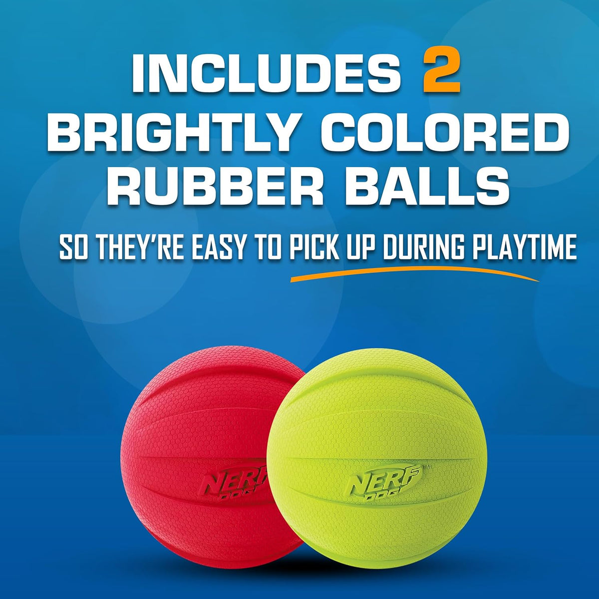 Nerf Dog Classic Squeak Ball Outdoor Dog Toys, 3.8 Inch Dog Ball Fetch Toy, Squeaking Toy for