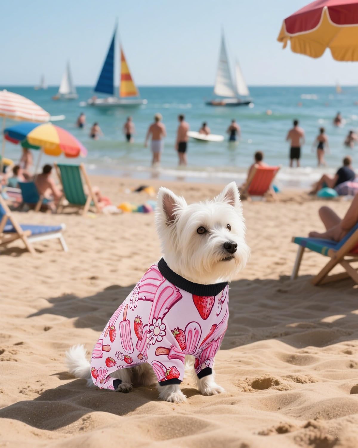 PET SHOW 4 Pack Small Dog Pajamas Girl Doggies Soft Stretchy PJs Paw Floral Puppy Cats Doughnut Ice