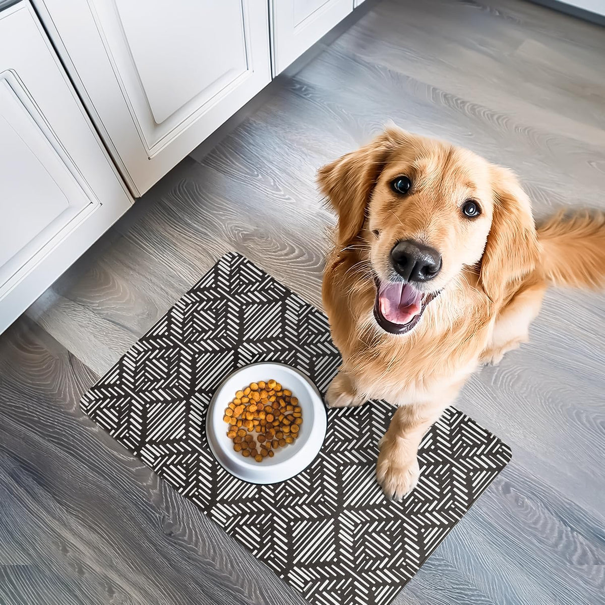 NALALAS Large Dog Mat for Food and Water, Cat Feeding Mat | Large Waterproof Dog Bowl Mat |