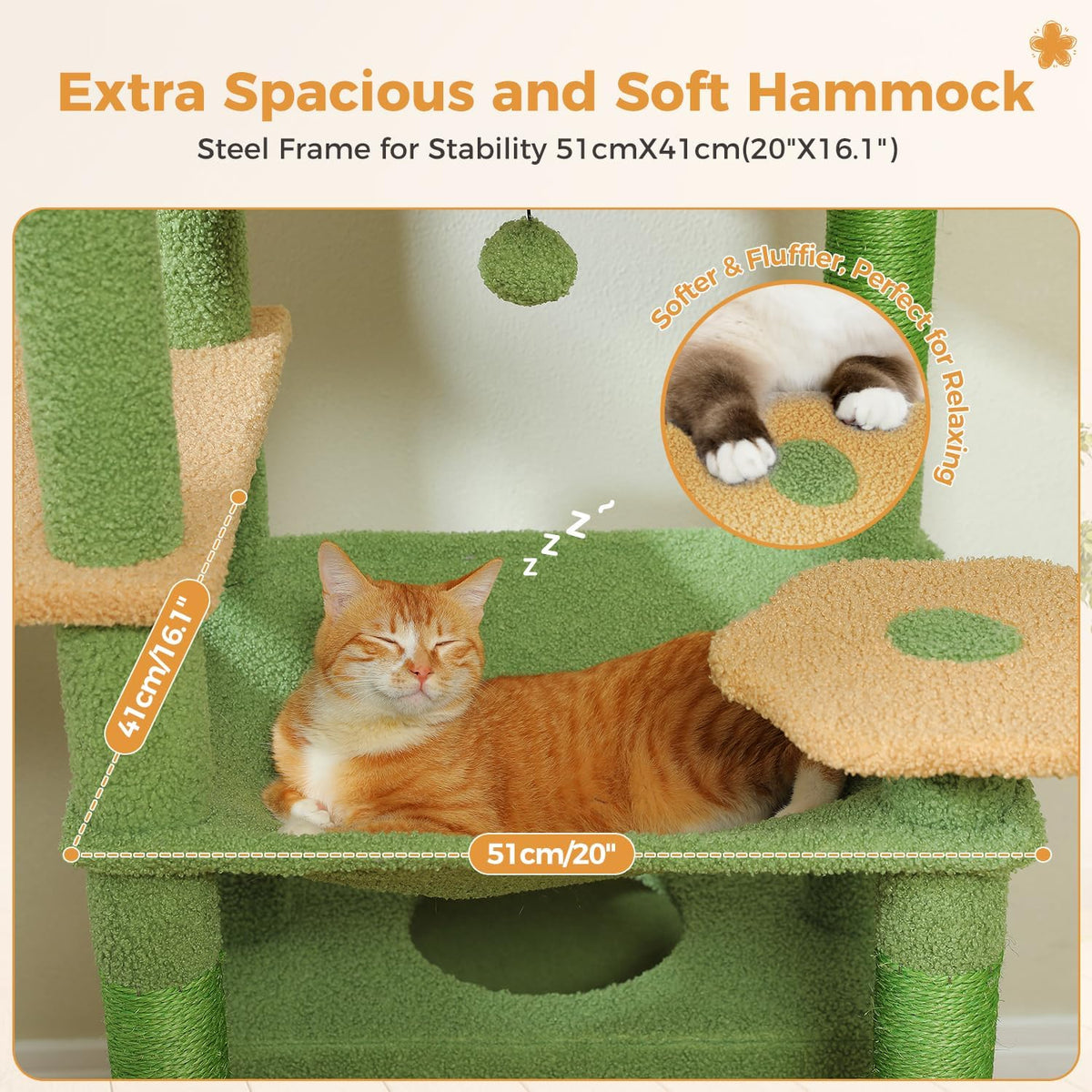 PAWZ Road Large 72 Inches Cat Tree and Tower for Indoor Cats - with Sisal-Covered Scratching Posts