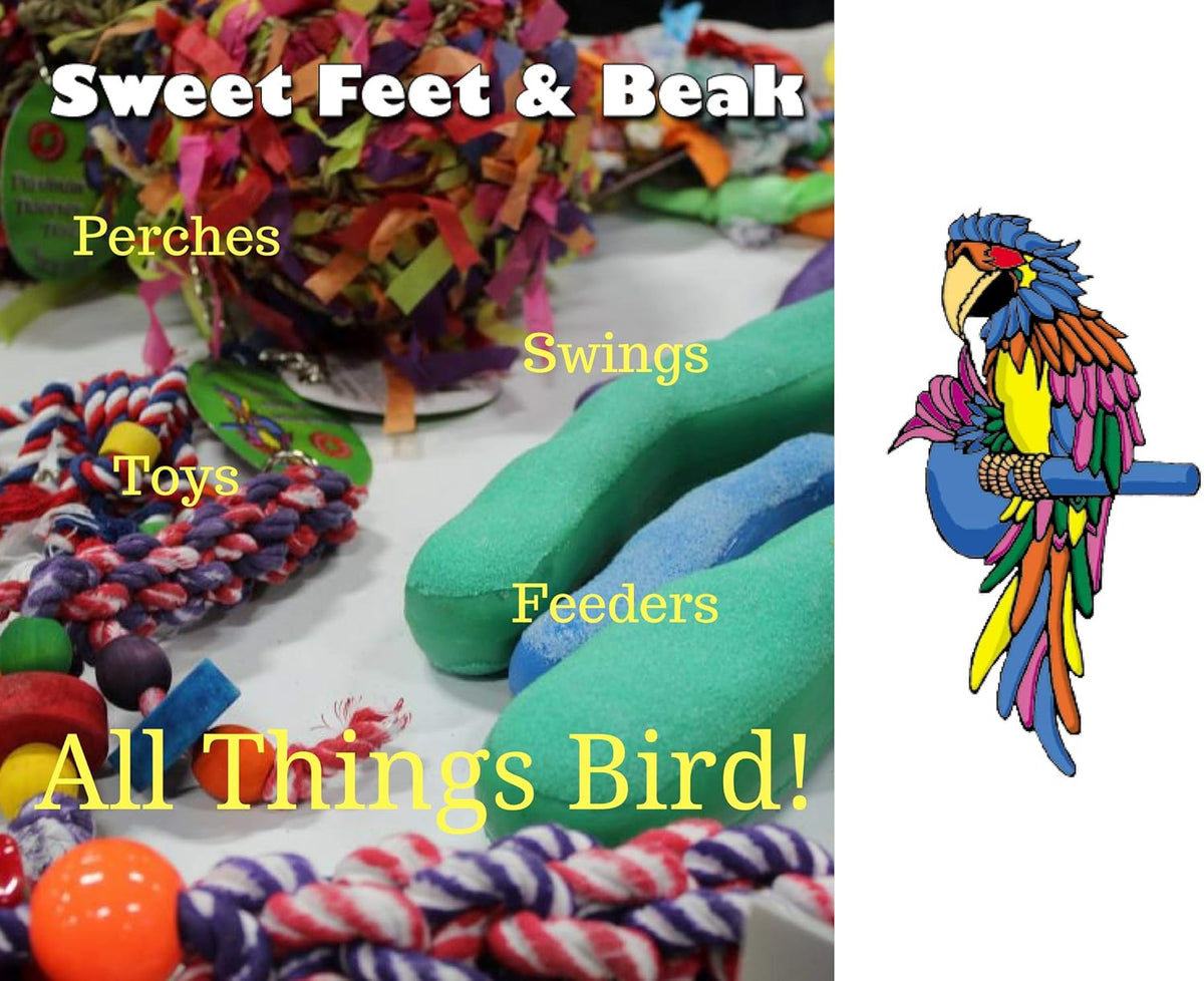 Comfort Grip Safety Perch for Bird Cages - Pedicure Perch for Birds to Keep Nails and Beaks in Top