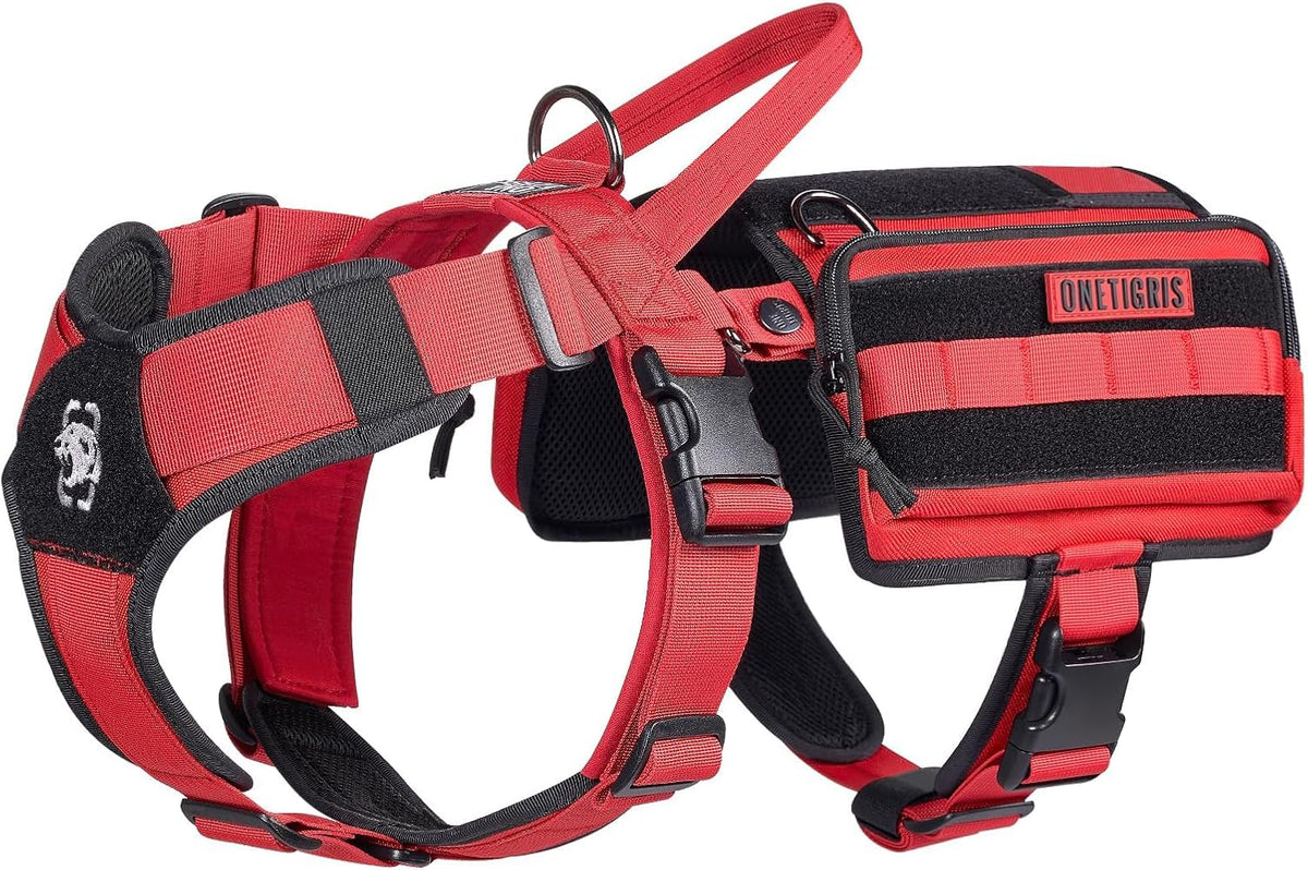 OneTigris Service Dog Vest Harness, Service Dog Cape Guardian Dog Backpack Harness with Pouches Dog