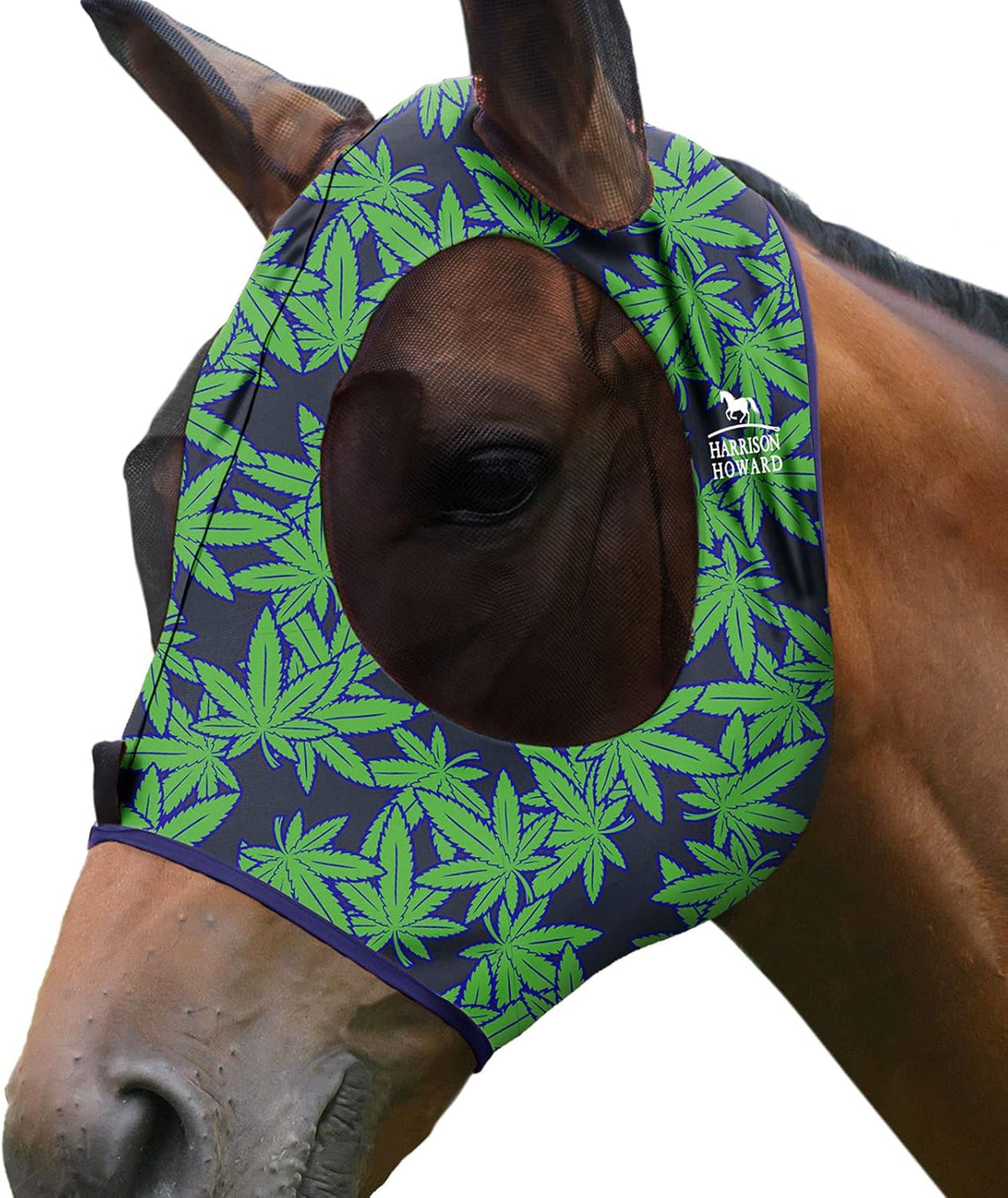 Harrison Howard Super Comfort Stretchy Fly Mask Large Eye Space with UV Protection Soft on Skin