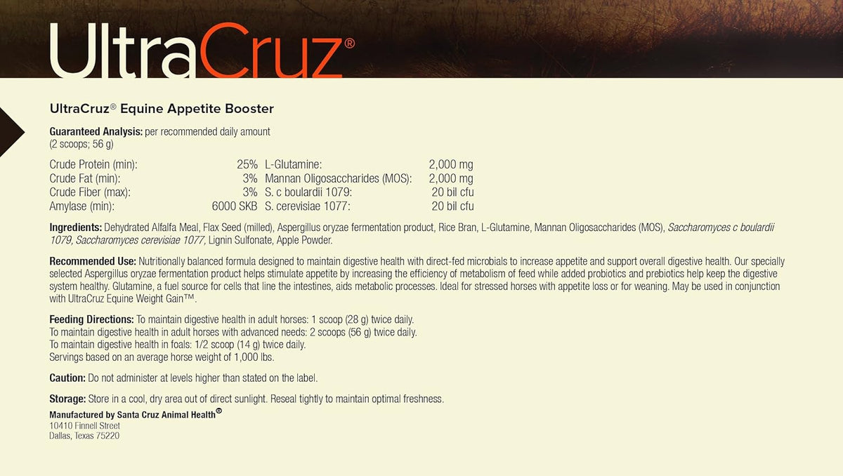 UltraCruz Equine Appetite Booster Supplement for Horses, 4 lb, Pellet (32 Day Supply)