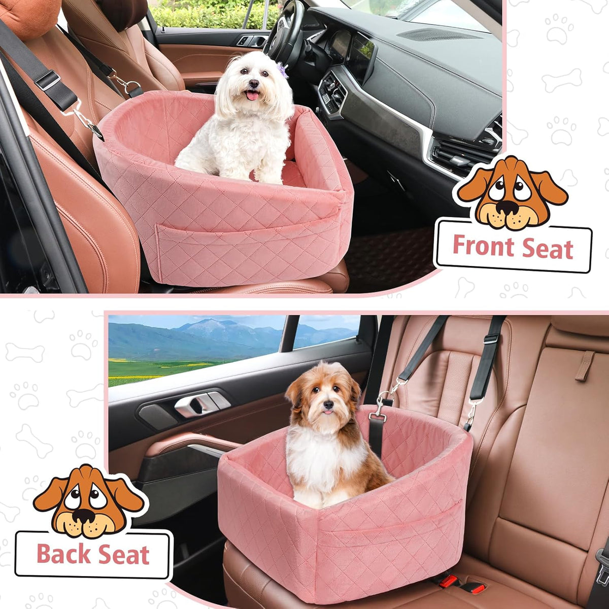 Dog Car Seat for Small Medium Dogs,Detachable Washable Dog Booster Seat Under 30lbs, Pet Car Seats