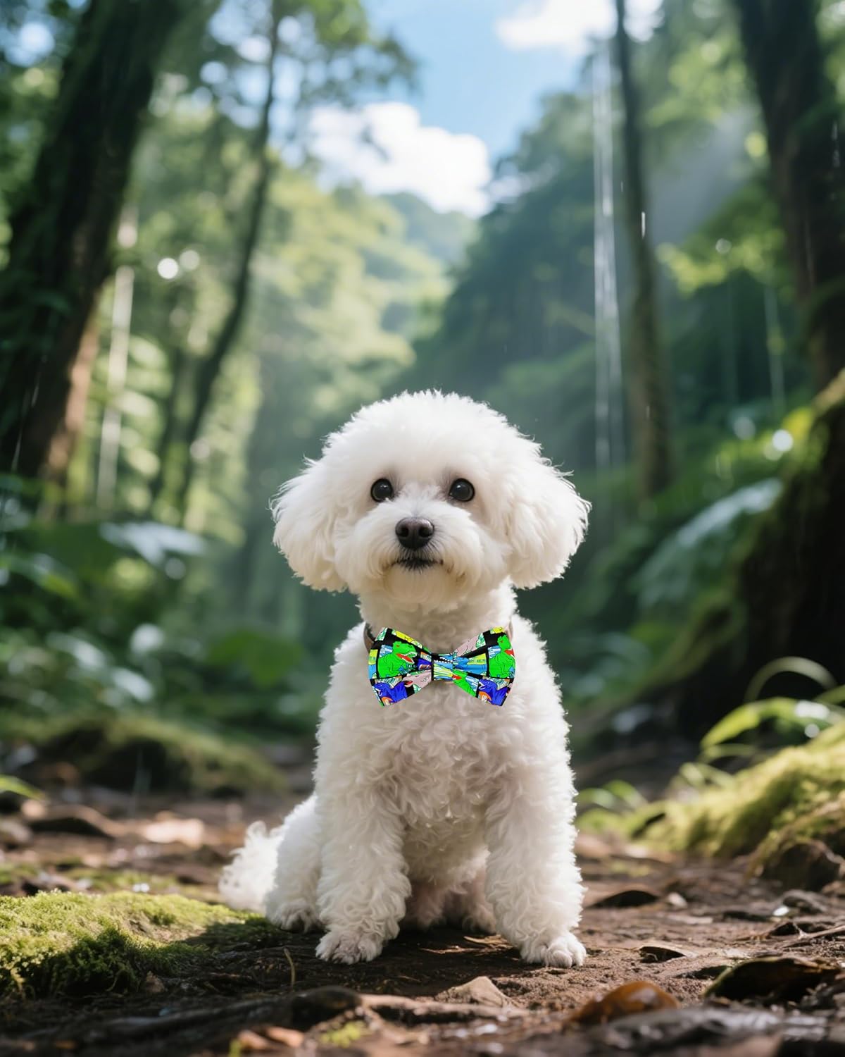 PET SHOW 10 Pack Dinosaur Small Dog Bow Ties Sliding Collar Attachments Puppy Cats Bowties for