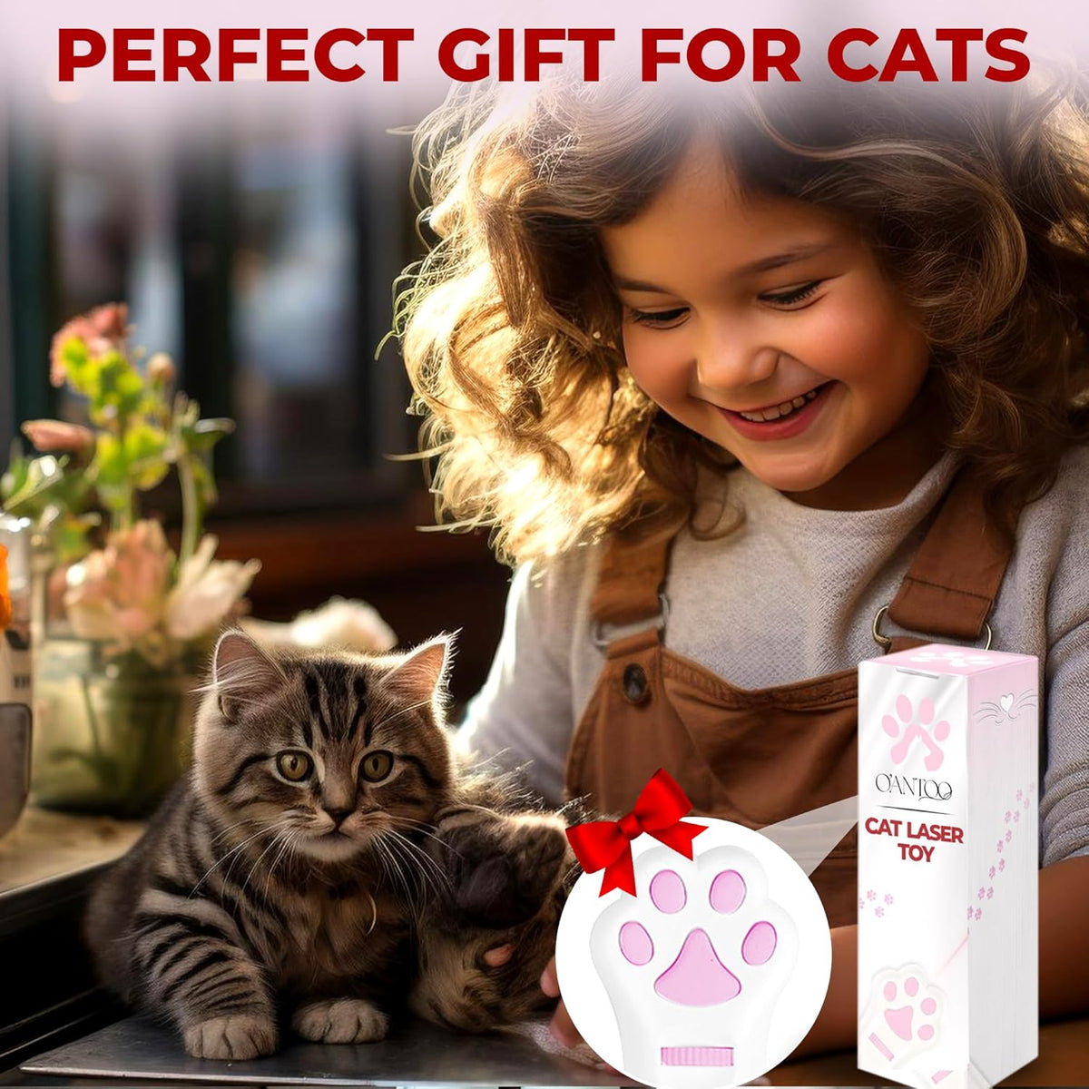 O'ANTOO Cat Toy - Dog Toy | Wall Image Projector | Indoor Interactive Cat Toy with 5 Different