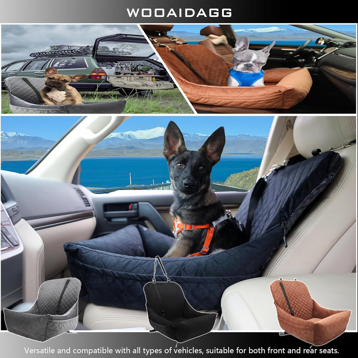 Dog Car Seat for Small Dogs Up to 25 lbs,Covered Ultra-Soft Fabric and Fill in Memory Foam,Fully