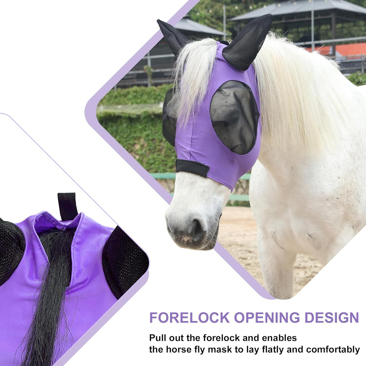 Stretchy Horse Fly Mask for Horses, Soft Lycra Equine Mesh Mask, Elasticity Horse Face Covering