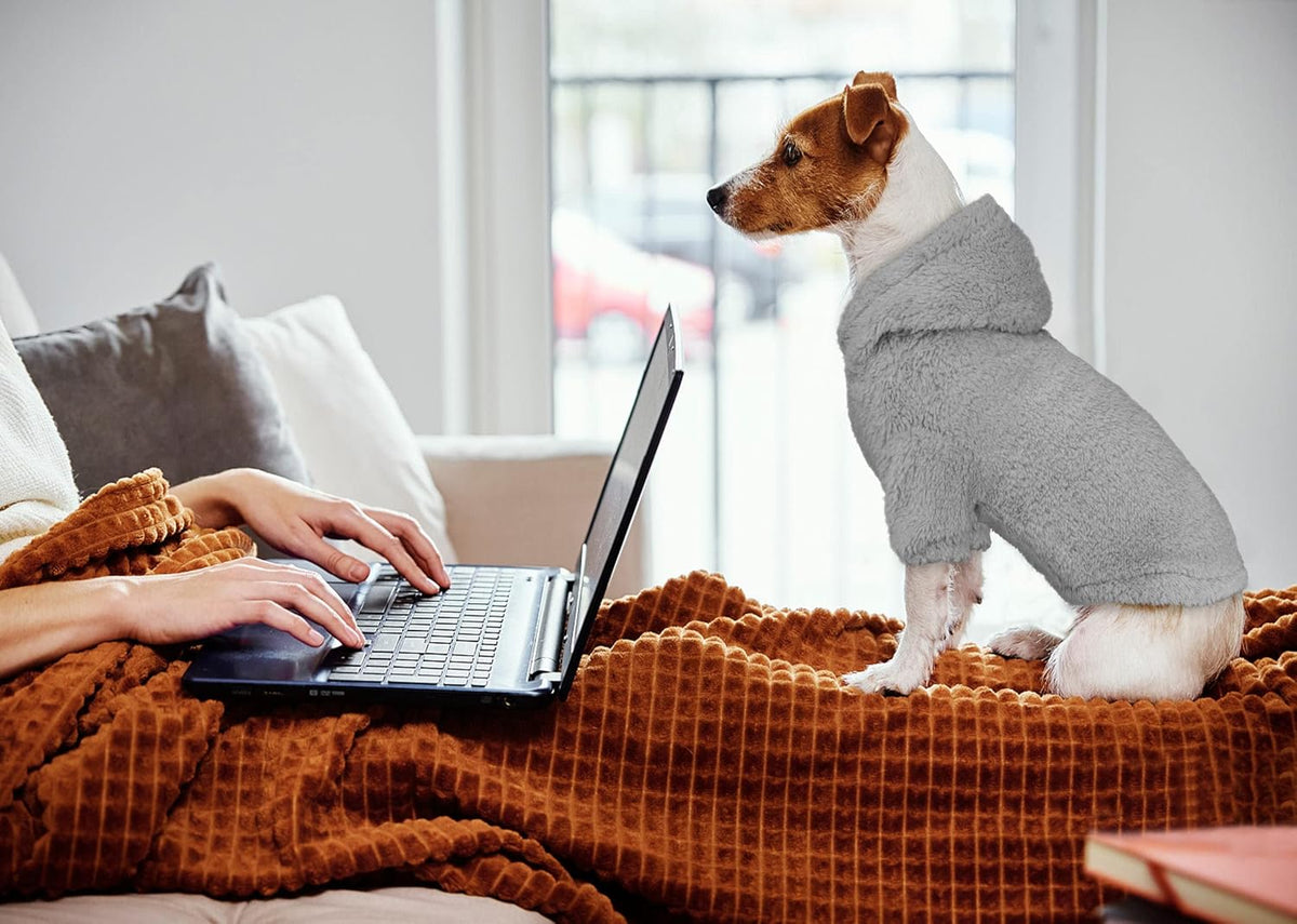 Fuzzy Dog Sweaters for Small Dogs Dog Hoodie Pet Clothes Warm Soft Cozy Coats Hooded Sweatshirt
