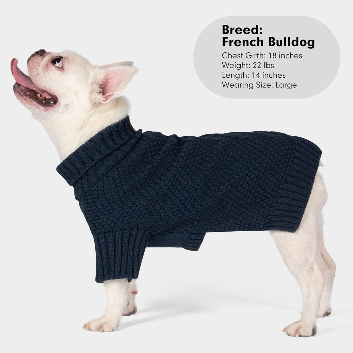 cyeollo Dog Sweaters for Small Dogs Boy, Pullover Turtleneck for Dogs Male, Knitted Doggy Fall