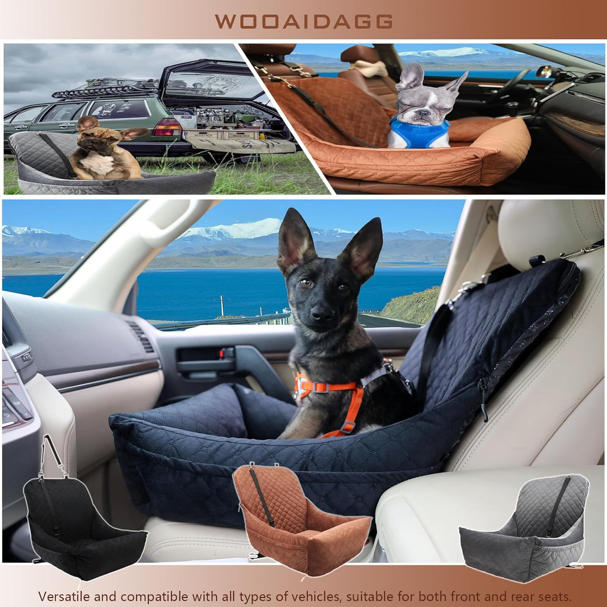 Dog Car Seat for Small Dogs,Covered Soft Fabric and Fill in Memory Foam,Easy to Assemble and Fully