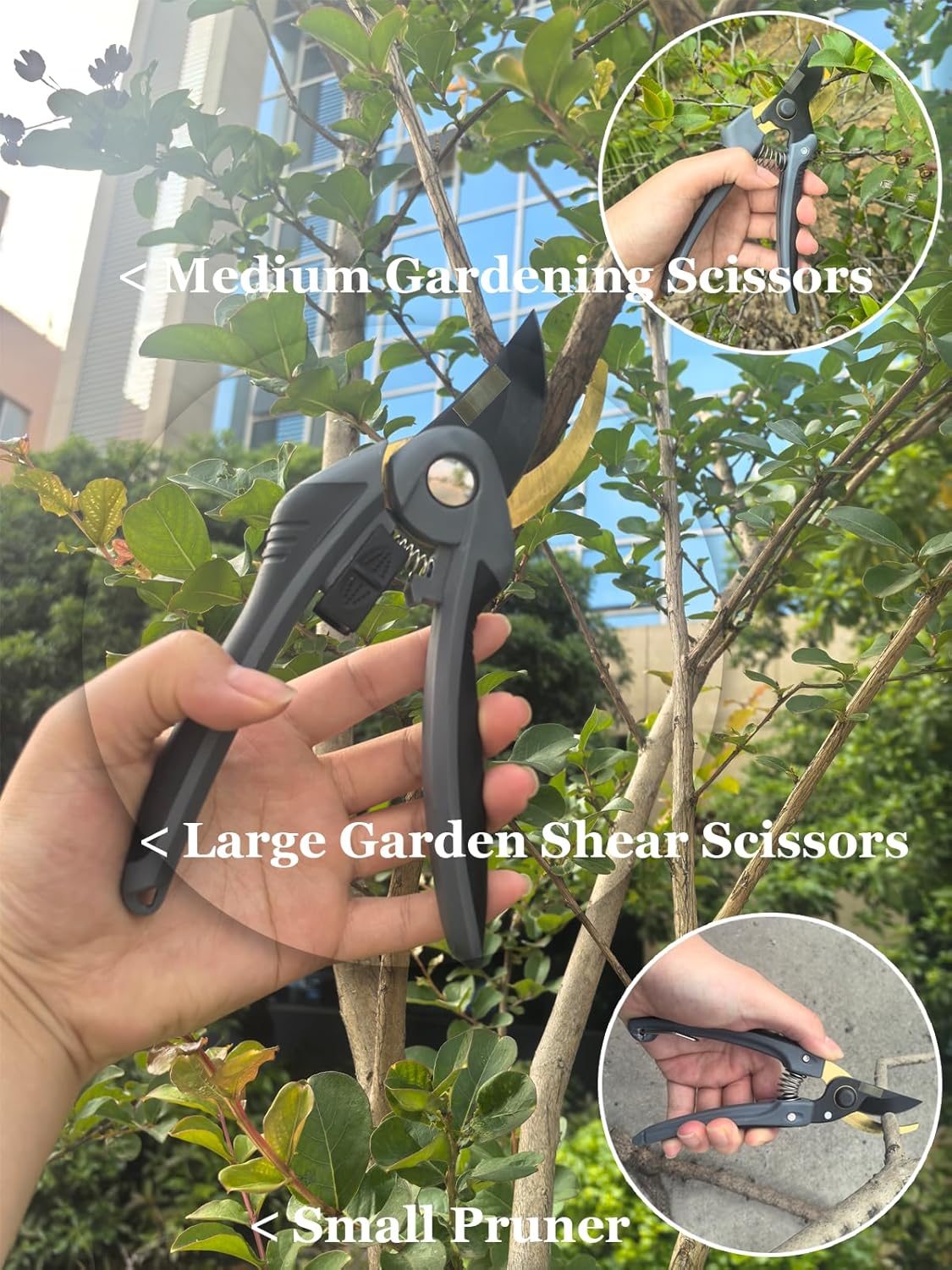4 Piece Gardening Scissors Folding Saw and Pruner Set Sharp Hand Garden Clippers Set with Folding