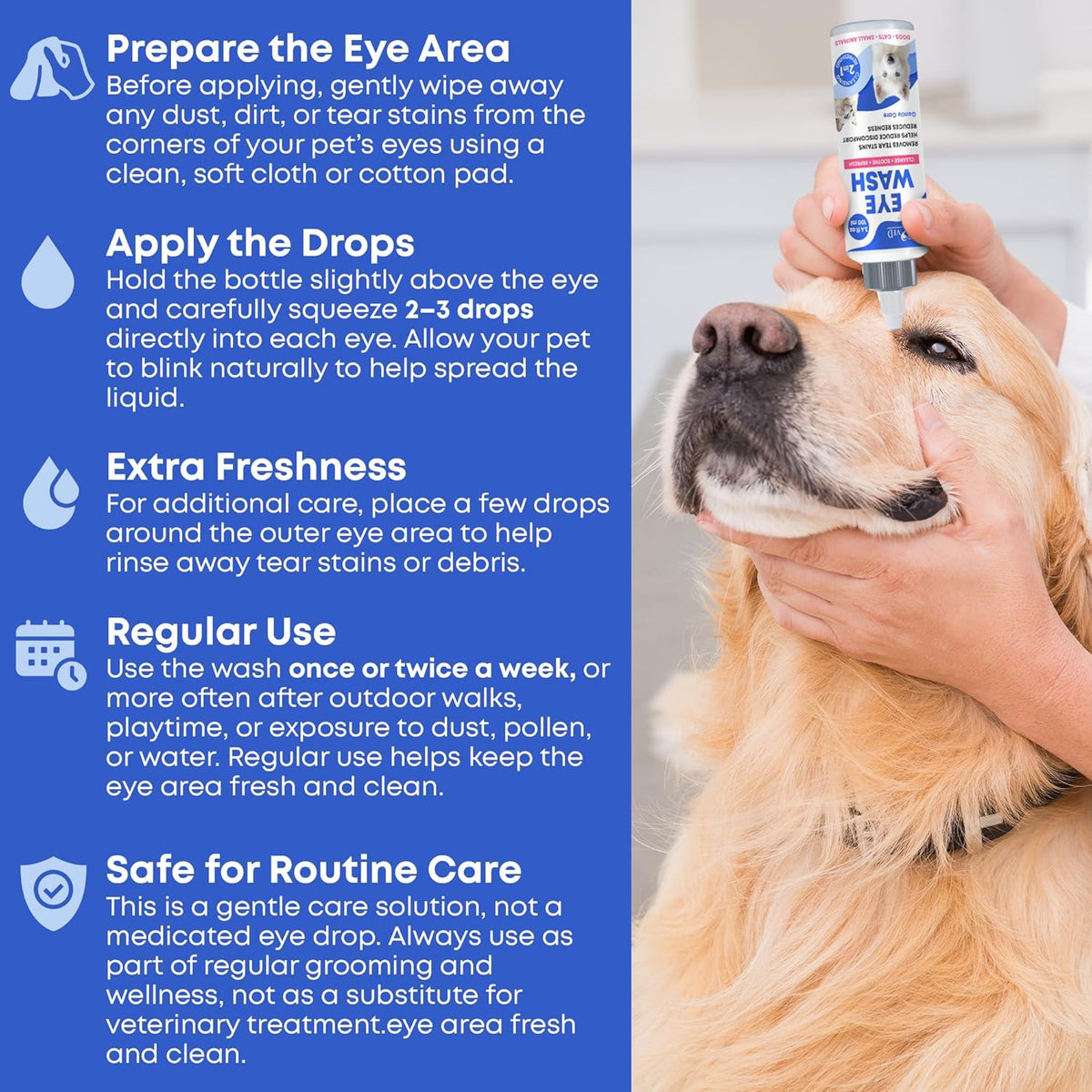 Dog Eye Drops & Eye Infection Treatment for Dogs and Cats – Soothe Infection & Allergy, Relieve Dry
