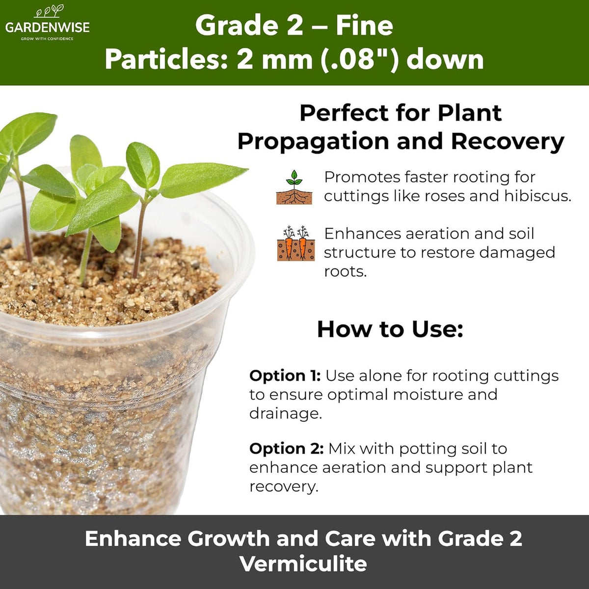 Organic Fine Vermiculite for Indoor Gardening Plants and Mushrooms – Enhances Soil Aeration, Seed