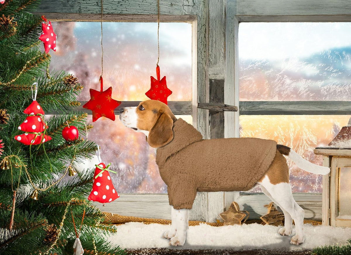 Fuzzy Dog Sweaters for Medium Dogs Dog Hoodie Sweater Clothes Warm Soft Cozy Pet Coats Hooded