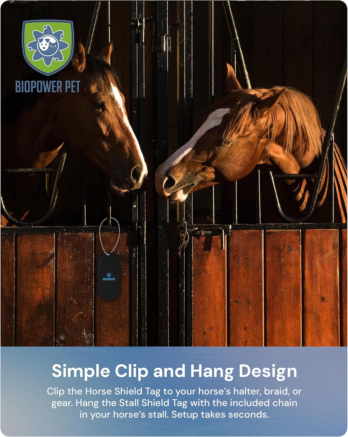 BioPower Natural Fly & Tick Repellent for Horses - Horse Shield and Stall Tags with 1-Year