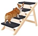 Dog Stairs/Ramp for Bed, Wooden Convertible Pet Steps, Portable Dog Ladder Up to 180 Pound for