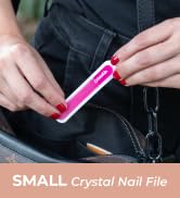 Crystal Nail File 3 in, Glass File Ideal for Purse, Durable, Safe and Gentle on Nails, Perfect for