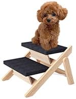 Dog Stairs/Ramp for Bed, Wooden Convertible Pet Steps, Portable Dog Ladder Up to 180 Pound for