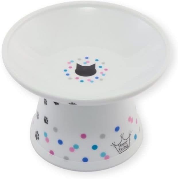 Necoichi Raised Cat Food Bowl – Ceramic Elevated Cat Bowl for Whisker & Neck Fatigue, Dishwasher