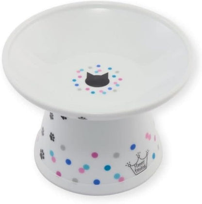 Necoichi Raised Cat Food Bowl – Ceramic Elevated Cat Bowl for Whisker & Neck Fatigue, Dishwasher