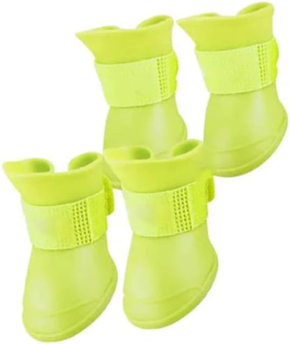 Estink 4Pcs Silicone Dog Boots, All Weather Non Slip Dog Boots Shoes for Hot Pavement, Snow, Mud