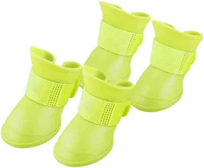 Estink 4Pcs Silicone Dog Boots, All Weather Non Slip Dog Boots Shoes for Hot Pavement, Snow, Mud