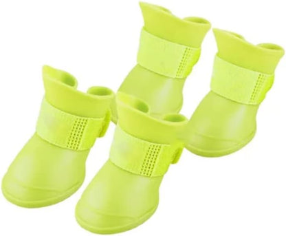 Estink 4Pcs Silicone Dog Boots, All Weather Non Slip Dog Boots Shoes for Hot Pavement, Snow, Mud