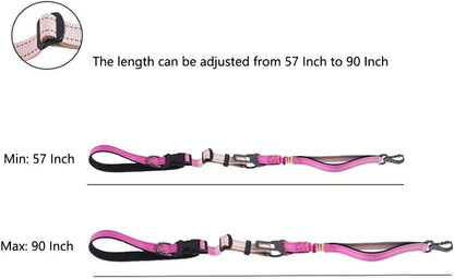 Hands Free Dog Leash for Large Medium Dogs Heavy Duty Bungee Reflective Adjustable Waist Leashes
