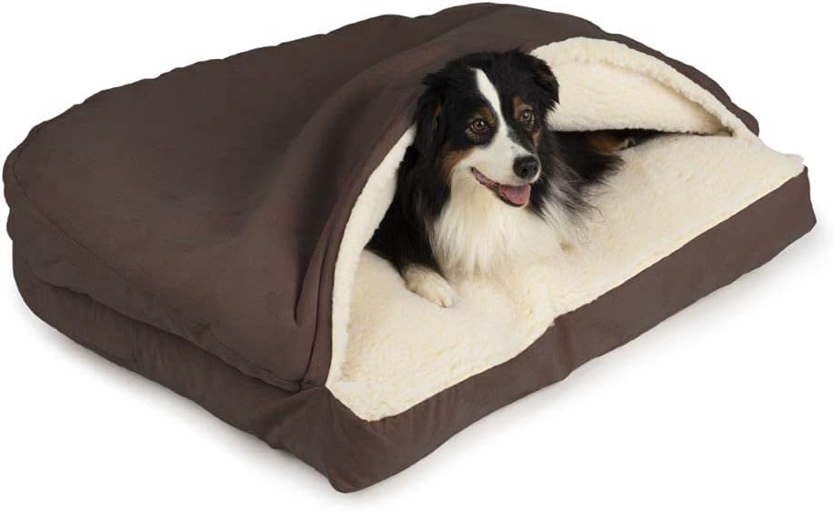 Snoozer Luxury Rectangle Cozy Cave Dog Bed - Indoor Dog Bed with Cover Cave, Covered Calming Burrow