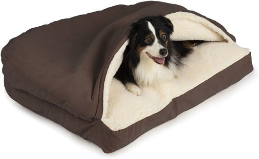 Snoozer Luxury Rectangle Cozy Cave Dog Bed - Indoor Dog Bed with Cover Cave, Covered Calming Burrow