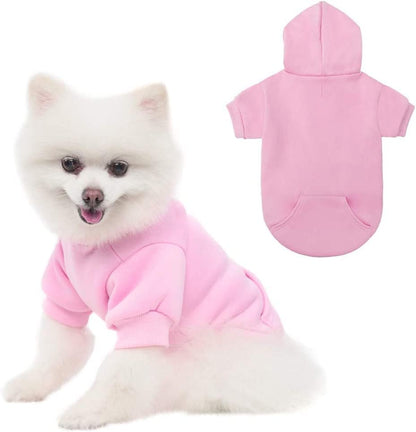 KOOLTAIL Basic Dog Hoodie - Soft and Warm Dog Hoodie Sweater with Leash Hole and Pocket, Dog Winter