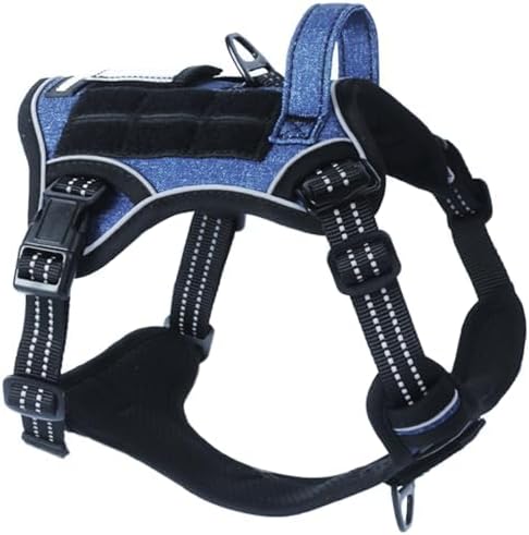 BUMBIN Tactical Dog Harness for Small Dogs No Pull, Famous TIK Tok No Pull Puppy Harness, Fit Smart